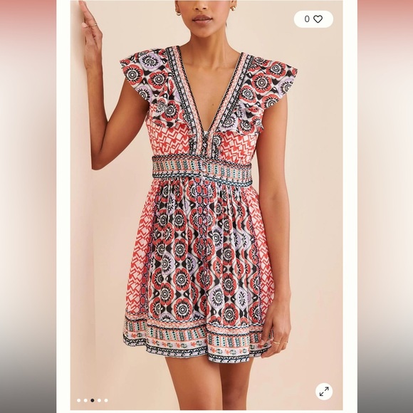 Anthropologie  Flutter Printed Mini Sleeve Sundress - Picture 2 of 4